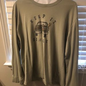 olive green life is good long sleeve tee